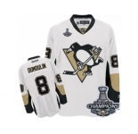 Men's Reebok Pittsburgh Penguins #8 Brian Dumoulin Premier White Away 2017 Stanley Cup Champions NHL Jersey