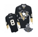 Men's Reebok Pittsburgh Penguins #8 Mark Recchi Premier Black Home 2017 Stanley Cup Champions NHL Jersey