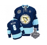 Men's Reebok Pittsburgh Penguins #8 Mark Recchi Premier Navy Blue Third Vintage 2017 Stanley Cup Final NHL Jersey