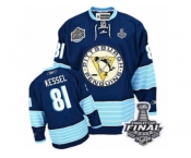 Men's Reebok Pittsburgh Penguins #81 Phil Kessel Authentic Navy Blue Third Vintage 2017 Stanley Cup Final NHL Jersey