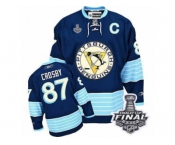 Men's Reebok Pittsburgh Penguins #87 Sidney Crosby Premier Navy Blue Third Vintage 2017 Stanley Cup Final NHL Jersey