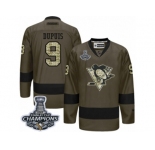 Men's Reebok Pittsburgh Penguins #9 Pascal Dupuis Premier Green Salute to Service 2017 Stanley Cup Champions NHL Jersey
