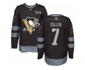 en's Adidas Pittsburgh Penguins #7 Matt Cullen Authentic Black 1917-2017 100th Anniversary NHL Jersey