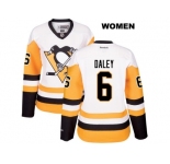 Women's Pittsburgh Penguins #6 Trevor Daley Reebok White Away Premier Player Jersey