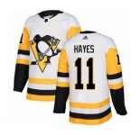Youth Adidas Pittsburgh Penguins #11 Jimmy Hayes Authentic White Away NHL Jersey