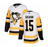Youth Adidas Pittsburgh Penguins #15 Riley Sheahan Authentic White Away NHL Jersey