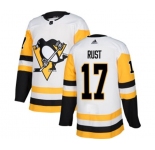 Youth Adidas Pittsburgh Penguins #17 Bryan Rust Authentic White Away NHL Jersey