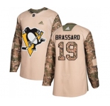 Youth Adidas Pittsburgh Penguins #19 Derick Brassard Authentic Camo Veterans Day Practice NHL Jersey