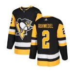 Youth Adidas Pittsburgh Penguins #2 Chad Ruhwedel Authentic Black Home NHL Jersey