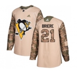 Youth Adidas Pittsburgh Penguins #21 Michel Briere Authentic Camo Veterans Day Practice NHL Jersey