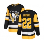 Youth Adidas Pittsburgh Penguins #22 Matt Hunwick Authentic Black Home NHL Jersey