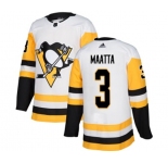 Youth Adidas Pittsburgh Penguins #3 Olli Maatta Authentic White Away NHL Jersey