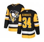 Youth Adidas Pittsburgh Penguins #34 Tom Kuhnhackl Authentic Black Home NHL Jersey
