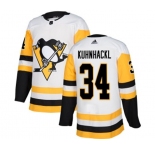 Youth Adidas Pittsburgh Penguins #34 Tom Kuhnhackl Authentic White Away NHL Jersey