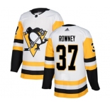 Youth Adidas Pittsburgh Penguins #37 Carter Rowney Authentic White Away NHL Jersey