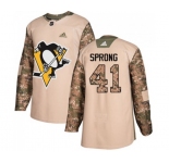Youth Adidas Pittsburgh Penguins #41 Daniel Sprong Authentic Camo Veterans Day Practice NHL Jersey