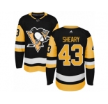 Youth Adidas Pittsburgh Penguins #43 Conor Sheary Premier Black Home NHL Jersey