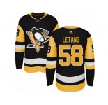 Youth Adidas Pittsburgh Penguins #58 Kris Letang Authentic Black Home NHL Jersey