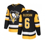 Youth Adidas Pittsburgh Penguins #6 Jamie Oleksiak Authentic Black Home NHL Jersey