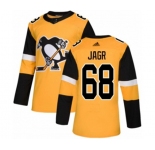 Youth Adidas Pittsburgh Penguins #68 Jaromir Jagr Authentic Gold Alternate NHL Jersey