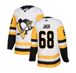 Youth Adidas Pittsburgh Penguins #68 Jaromir Jagr Authentic White Away NHL Jersey