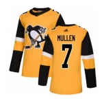 Youth Adidas Pittsburgh Penguins #7 Joe Mullen Authentic Gold Alternate NHL Jersey