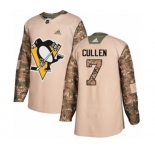Youth Adidas Pittsburgh Penguins #7 Matt Cullen Authentic Camo Veterans Day Practice NHL Jersey