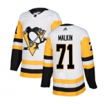 Youth Adidas Pittsburgh Penguins #71 Evgeni Malkin Authentic White Away NHL Jersey