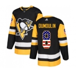 Youth Adidas Pittsburgh Penguins #8 Brian Dumoulin Authentic Black USA Flag Fashion NHL Jersey