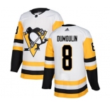 Youth Adidas Pittsburgh Penguins #8 Brian Dumoulin Authentic White Away NHL Jersey