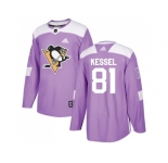 Youth Adidas Pittsburgh Penguins #81 Phil Kessel Purple Authentic Fights Cancer Stitched NHL Jersey