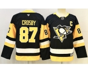 Youth Pittsburgh Penguins #87 Sidney Crosby Black 2024-25 Alternate Wich C Patch Stitched Hockey Jersey