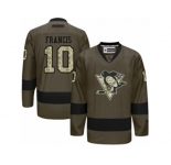 Youth Reebok Pittsburgh Penguins #10 Ron Francis Premier Green Salute to Service NHL Jersey
