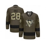 Youth Reebok Pittsburgh Penguins #28 Ian Cole Premier Green Salute to Service NHL Jersey