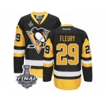 Youth Reebok Pittsburgh Penguins #29 Marc-Andre Fleury Authentic Black Gold Third 2017 Stanley Cup Final NHL Jersey