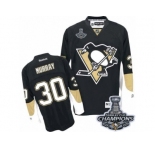 Youth Reebok Pittsburgh Penguins #30 Matt Murray Authentic Black Home 2017 Stanley Cup Champions NHL Jersey