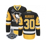 Youth Reebok Pittsburgh Penguins #30 Matt Murray Premier Black Gold Third 2017 Stanley Cup Champions NHL Jersey