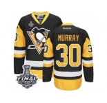 Youth Reebok Pittsburgh Penguins #30 Matt Murray Premier Black Gold Third 2017 Stanley Cup Final NHL Jersey