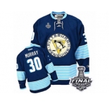 Youth Reebok Pittsburgh Penguins #30 Matt Murray Premier Navy Blue Third Vintage 2017 Stanley Cup Final NHL Jersey