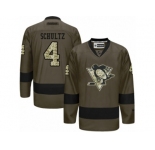 Youth Reebok Pittsburgh Penguins #4 Justin Schultz Authentic Green Salute to Service NHL Jersey