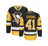 Youth Reebok Pittsburgh Penguins #41 Daniel Sprong Premier Black Gold Third NHL Jersey