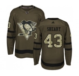 Youth Reebok Pittsburgh Penguins #43 Conor Sheary Authentic Green Salute to Service NHL Jersey