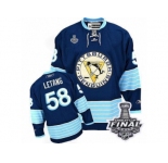 Youth Reebok Pittsburgh Penguins #58 Kris Letang Authentic Navy Blue Third Vintage 2017 Stanley Cup Final NHL Jersey