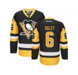 Youth Reebok Pittsburgh Penguins #6 Trevor Daley Premier Black Gold Third NHL Jersey