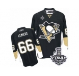 Youth Reebok Pittsburgh Penguins #66 Mario Lemieux Authentic Black Home 2017 Stanley Cup Final NHL Jersey