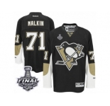 Youth Reebok Pittsburgh Penguins #71 Evgeni Malkin Authentic Black Home 2017 Stanley Cup Final NHL Jersey