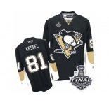 Youth Reebok Pittsburgh Penguins #81 Phil Kessel Authentic Black Home 2017 Stanley Cup Final NHL Jersey