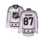 Youth Reebok Pittsburgh Penguins #87 Sidney Crosby Authentic White Metropolitan Division 2017 All-Star NHL Jersey