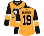 Women Adidas Pittsburgh Penguins #19 Bryan Trottier Authentic Gold Alternate NHL Jersey