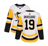 Women Adidas Pittsburgh Penguins #19 Derick Brassard Authentic White Away NHL Jersey